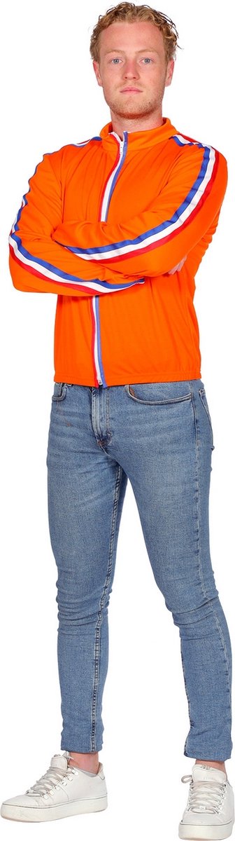 100% NL & Oranje Kostuum | Sportief Oranje Trainingsjack Holland Man | Small | Carnavalskleding | Verkleedkleding